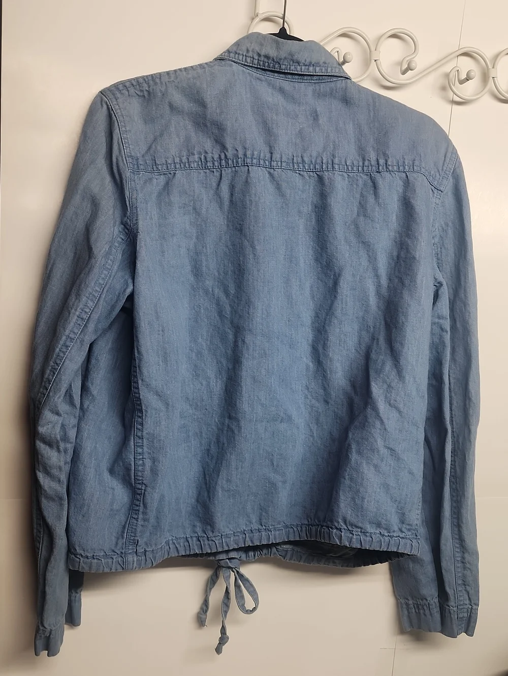 LRL Lauren Jeans Co RALPH LAUREN Vintage Light Blue Denim Jacket Linen Blend SzL - Picture 5 of 7